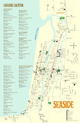 seaside oregon map of downtown.